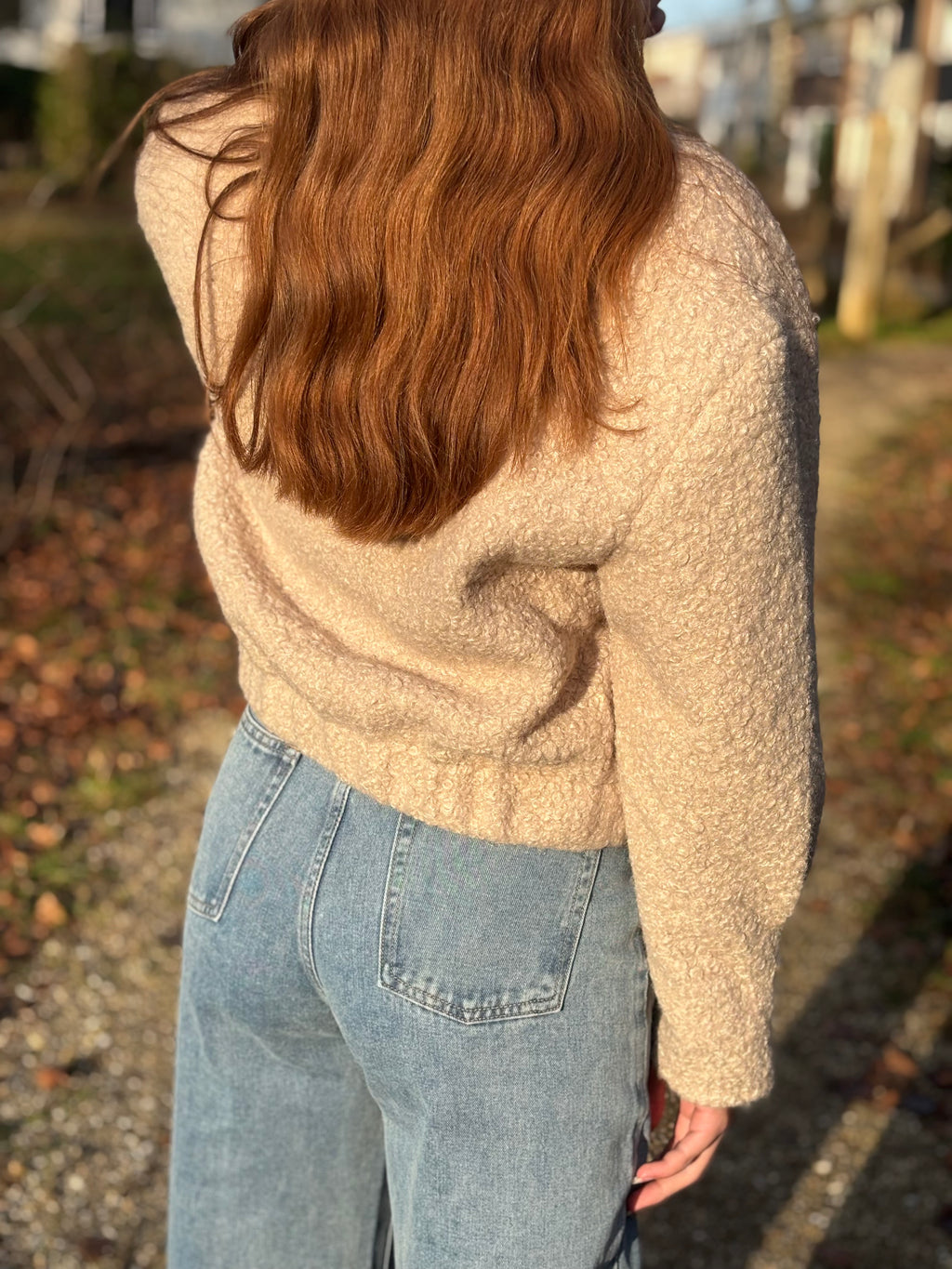 Teddy Bomber Jacket Beige