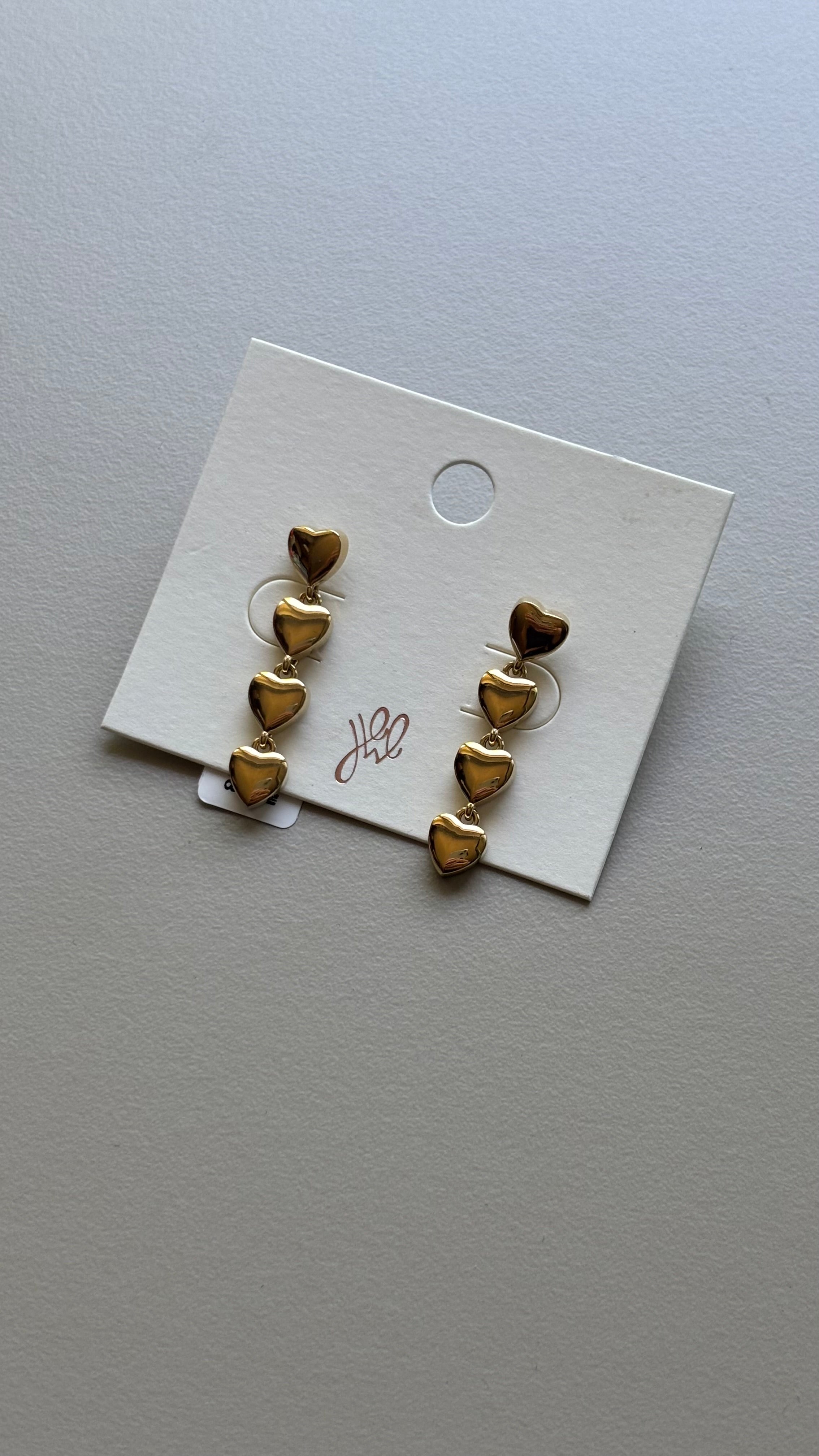 Row of Hearts Oorbellen