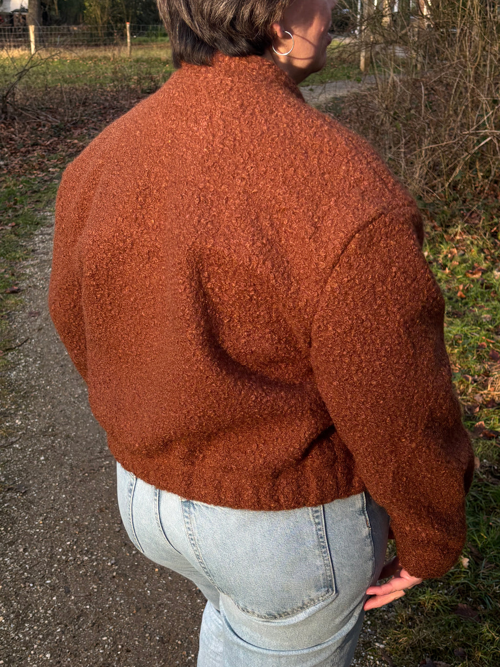 Teddy Bomber Jacket Brown